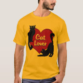 猫好きTシャツオーガニック猫好き Tシャツ (正面)