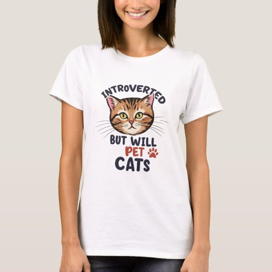 猫好きTシャツ内向 Tシャツ (正面)
