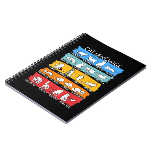 猫好きTシャツ、おもしろいキャットティー、キャットギフト、かわいいCa ノートブック (左側)