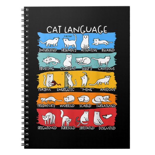 猫好きTシャツ、おもしろいキャットティー、キャットギフト、かわいいCa ノートブック (正面)