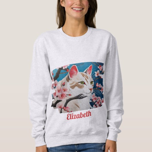 猫好きTシャツ スウェットシャツ (正面)