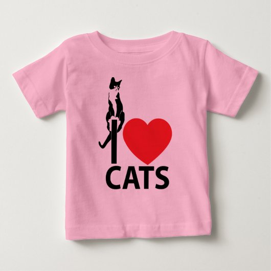 猫好きTシャツ ベビーTシャツ (正面)