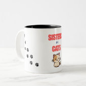 猫姉妹 ツートーンマグカップ (正面左)