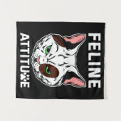猫姿勢猫ムードペットキャラクター タペストリー (正面(横))