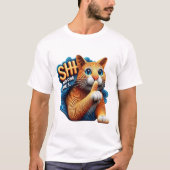 猫威厳のあるのシルエッ気にト Tシャツ (正面)