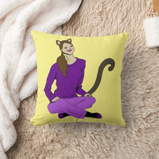 猫娘 クッション (ブランケット)