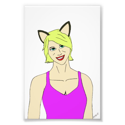 猫娘 フォトプリント            (正面)