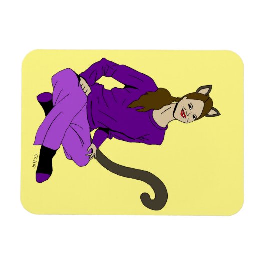 猫娘 マグネット (横)