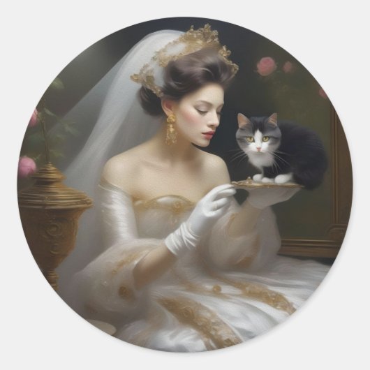 猫嫁絵を描油。 ラウンドシール (正面)