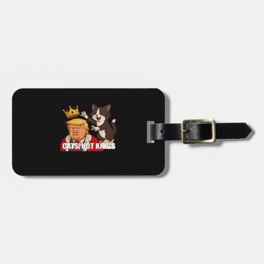 猫嫌いに捧ぐクラシックなNo Kingsデザイン ラゲッジタグ (正面横)