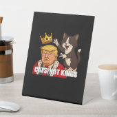 猫嫌いに捧ぐ No Kings 面白Tシャツ クラシック 台座サイン (インサイチュ)
