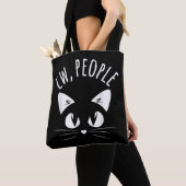 猫嫌いのためのおもしろTシャツ 人見知り猫 トートバッグ (クローズアップ)