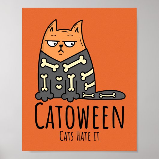 猫嫌い猫たちペットおもしろいハロウィン ポスター (正面)
