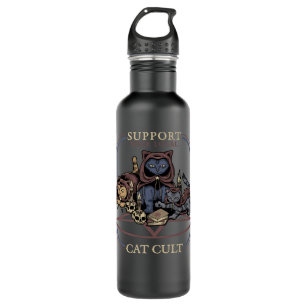 猫子猫が地元の猫カルト黒猫をサポート ウォーターボトル