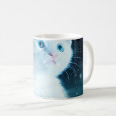 猫子猫の雪絵動物自然 コーヒーマグカップ (正面右)