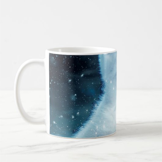 猫子猫の雪絵動物自然 コーヒーマグカップ (左)