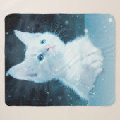 猫子猫の雪絵動物自然 シェルパブランケット (正面(横))