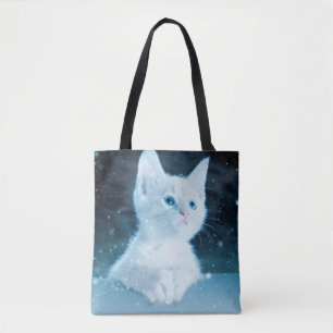 猫子猫の雪絵動物自然 トートバッグ