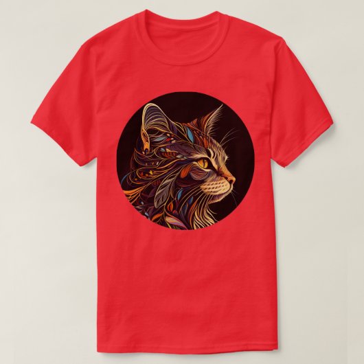 猫子猫カラフル好き毎日ハッピーアップ Tシャツ (デザイン正面)