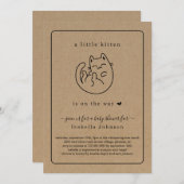 猫子猫キットンベビーシャワー招待状 招待状 (正面/裏面)