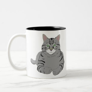 猫子猫グレータイガー虎猫ペット動物国内産 ツートーンマグカップ