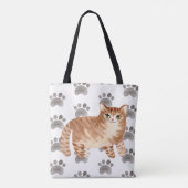 猫子猫ポープリントウォーター素朴カラーペット トートバッグ (裏面)