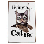 猫子猫動物愛好家 おもしろい ミディアムペーパーバッグ (裏面)