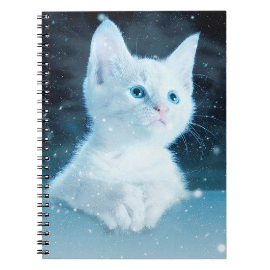 猫子猫雪芸術動物自然 ノートブック (正面)