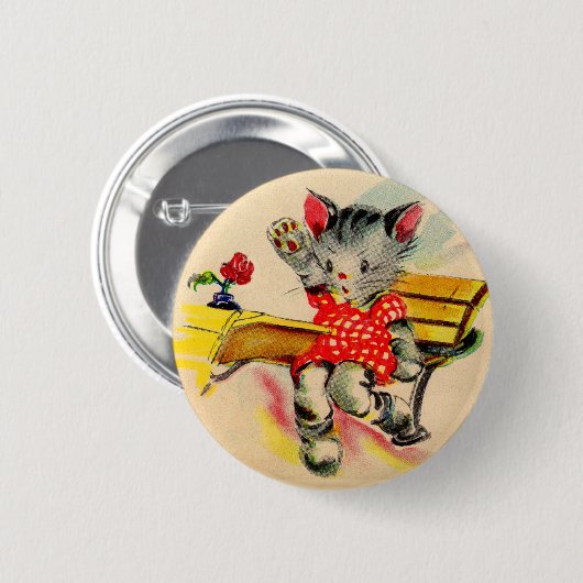 猫学生 缶バッジ (正面&裏面)