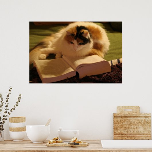 猫学者 ポスター (キッチン)