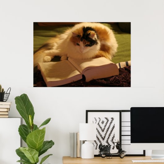 猫学者 ポスター (ホームオフィス)