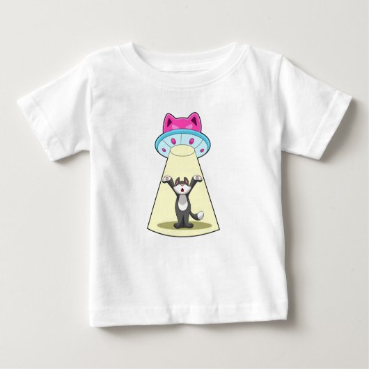 猫宇宙船 ベビーTシャツ (正面)