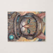 猫宇宙飛行士の複雑に詳細なアニメアート