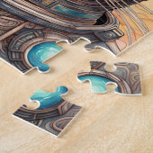 猫宇宙飛行士の複雑に詳細なアニメアート ジグソーパズル (側面)