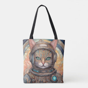 猫宇宙飛行士の複雑に詳細なアニメアート トートバッグ
