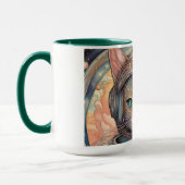 猫宇宙飛行士の複雑に詳細なアニメアート マグカップ (左)