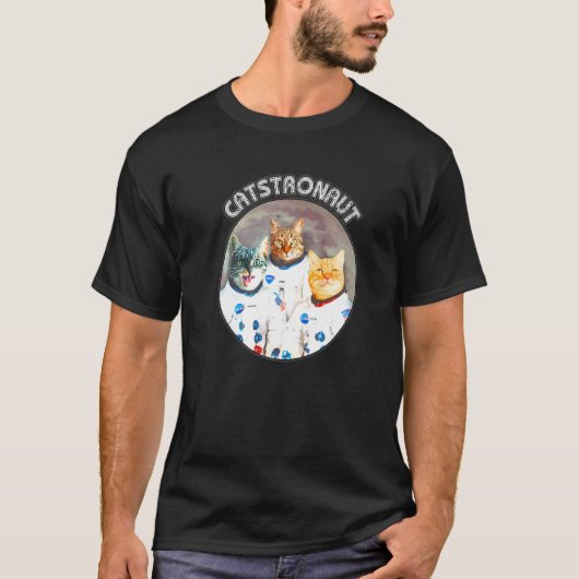 猫宇宙飛行士キャットストロナウ科学おもしろい科学者 Tシャツ (正面)