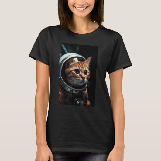 猫宇宙飛行士スペースペット Tシャツ (正面)