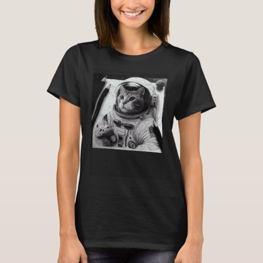猫宇宙飛行士チーズ Tシャツ (正面)