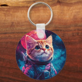 猫宇宙飛行士ピンク宇宙 キーホルダー (裏面)