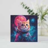 猫宇宙飛行士ピンク宇宙 招待状 (スタンド正面)