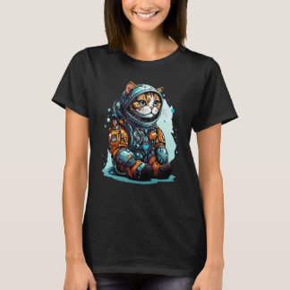 猫宇宙飛行士ヘルメット 宇宙探検 宇宙飛行士 猫 Tシャツ