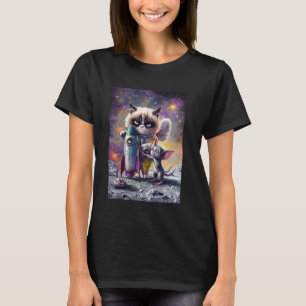 猫宇宙飛行士ロケット宇宙 Tシャツ