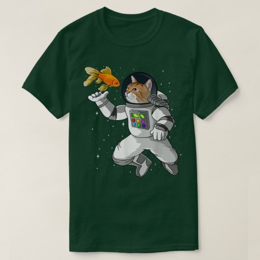 猫宇宙飛行士宇宙宇宙飛行士の衣装 Tシャツ (デザイン正面)