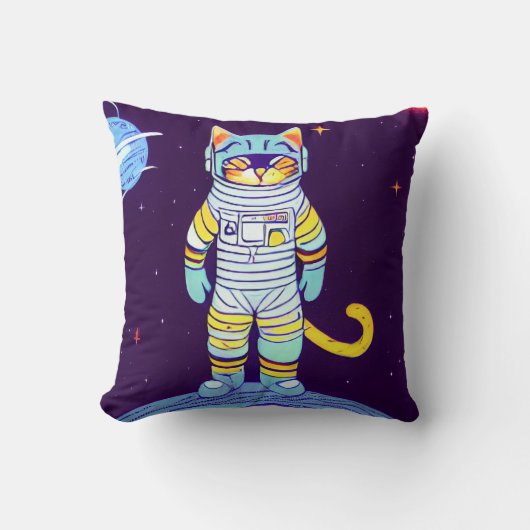 猫宇宙飛行士宇宙枕 クッション (正面)