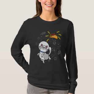 猫宇宙飛行士宇宙銀河系タコメキシコ食品 Tシャツ
