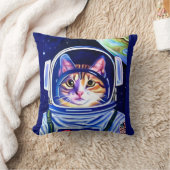 猫宇宙飛行士宇宙 クッション (ブランケット)