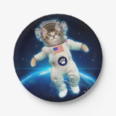 猫宇宙飛行士宇宙 ペーパープレート (正面)