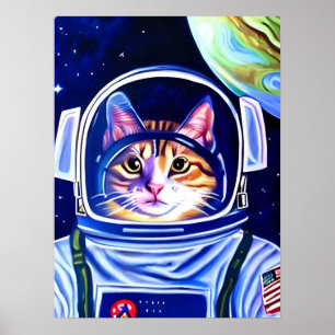 猫宇宙飛行士宇宙 ポスター
