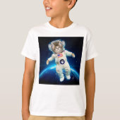 猫宇宙飛行士宇宙 Tシャツ (正面)